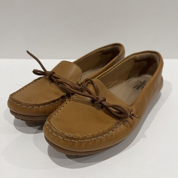 Clarks Collection Moccasins Size 7 Tan Dameo Swing Leather Driving Loafer - Picture 1 of 12